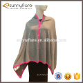 pure cashmere knitted poncho shawl with buttons